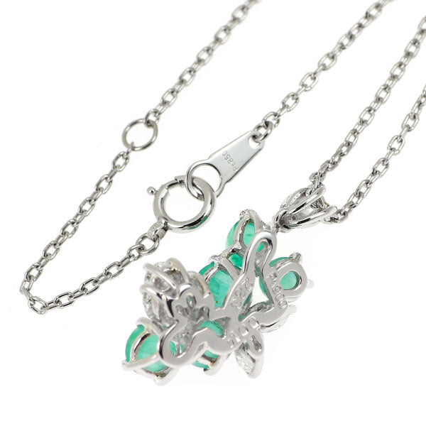 Pt エメラルドキャッツアイ ダイヤモンド ペンダントネックレス 2.83ct  