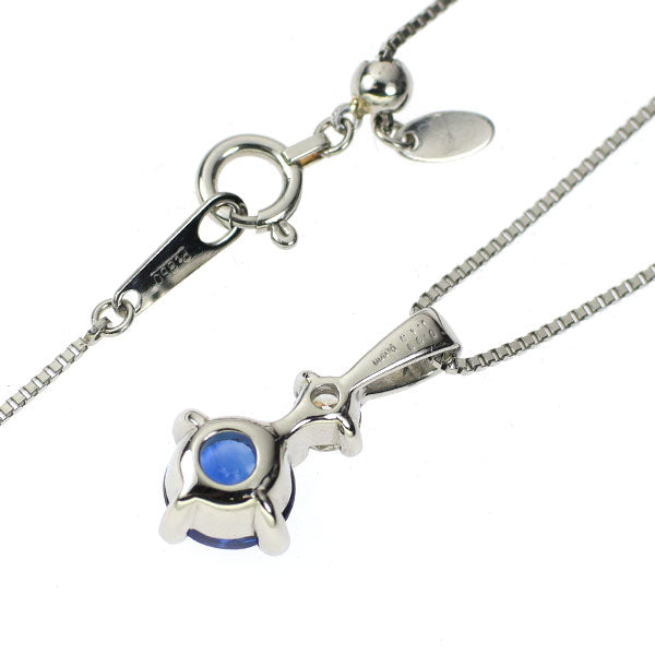 Pt サファイア ダイヤモンド ペンダントネックレス 0.99ct D0
