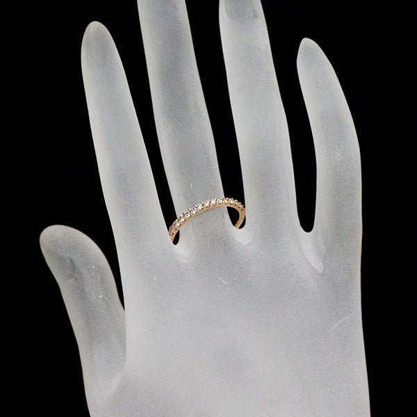 K18PG 天然ピンクダイヤモンド リング 0.30ct ハーフエタニティ
