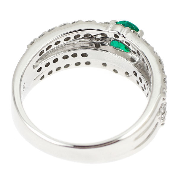 Pt900 エメラルド ダイヤモンド リング 0.40ct D0.65ct