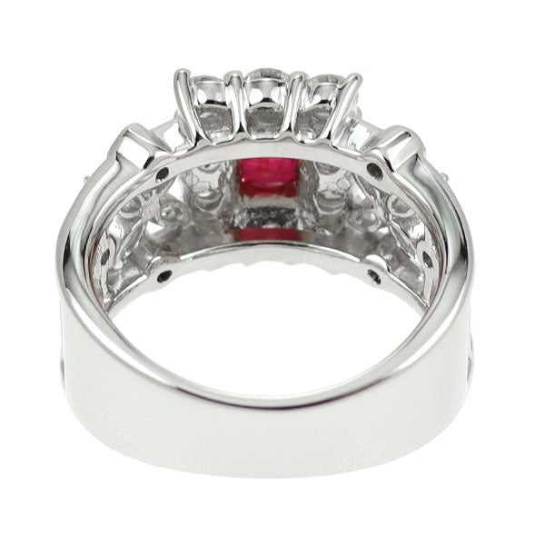 PT900ルビー・ダイヤモンドリング　Size11 送料無料】Pt900 ルビー＆ダイヤモンド リング 代引手数料無料 品質