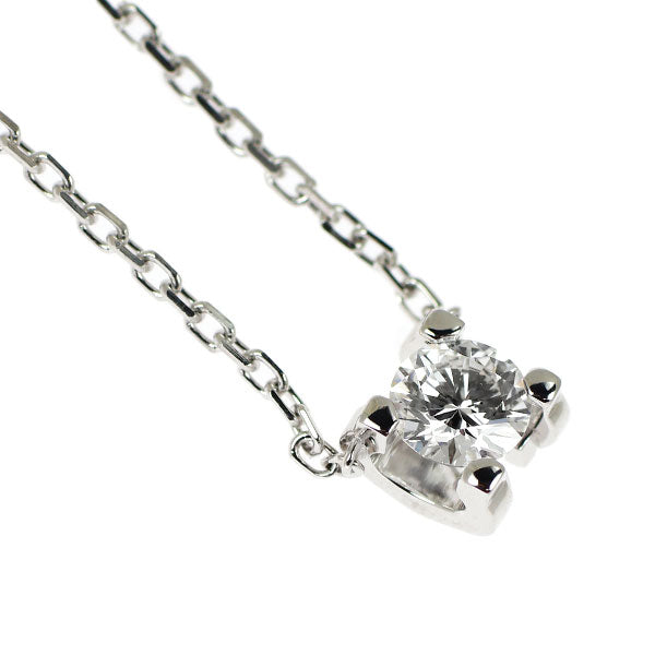 カルティエ K18WG ダイヤモンド ペンダントネックレス 0.18ct E VVS2 3EX Cドゥカルティエ