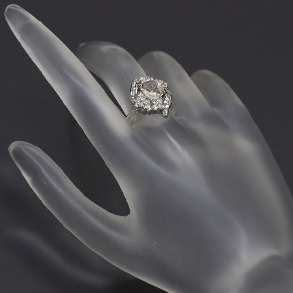 Pt900 ファンシーカラーサファイア ダイヤモンド リング 1.53ct D0.50ct
