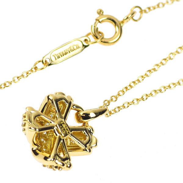 ティファニー K18YG ダイヤモンド ペンダントネックレス シグネチャー