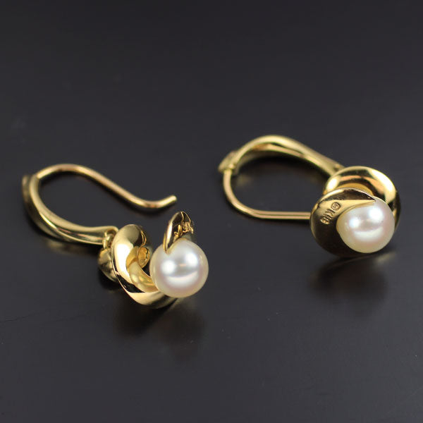 ミキモト K18YG アコヤ真珠 ピアス 径約5.5mm — セルビーオンラインストア 