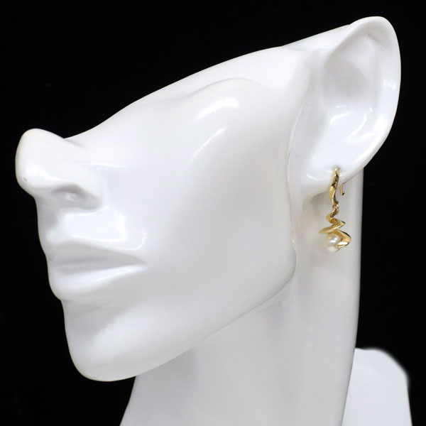 ミキモト K18YG アコヤ真珠 ピアス 径約5.5mm — セルビーオンラインストア 