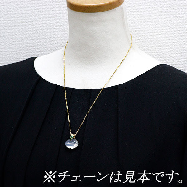 福原佐智 K18YG ムーンストーンキャッツアイ カラーストーン ダイヤモンド ペンダントトップ 17.38ct D0.21ct