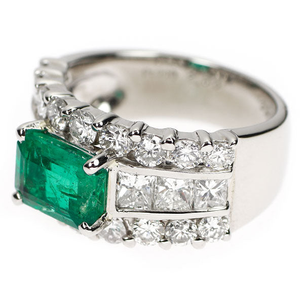 Pt900 エメラルド ダイヤモンド リング 2.03ct D2.58ct