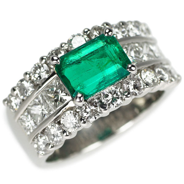 Pt900 エメラルド ダイヤモンド リング 2.03ct D2.58ct