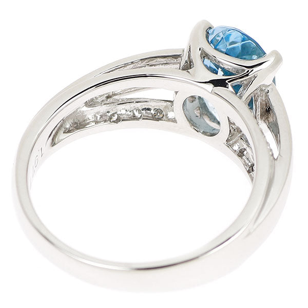 Pt900 アクアマリン ダイヤモンド リング 1.97ct D0.08ct