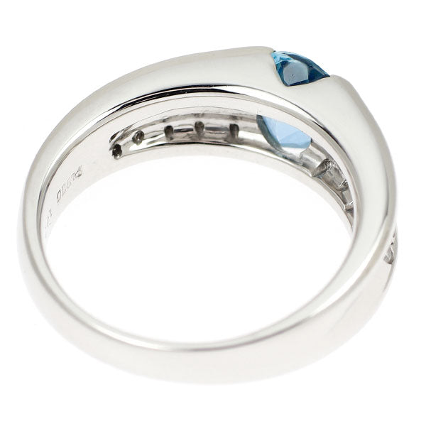 Pt900 アクアマリン ダイヤモンド リング 1.038ct D0.36ct