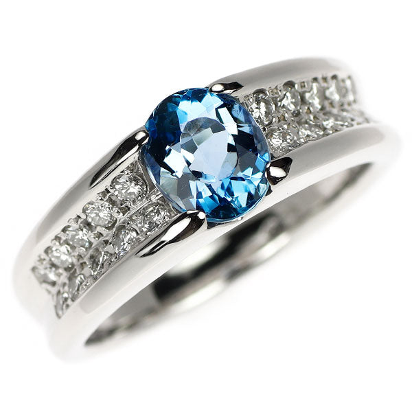 Pt900 アクアマリン ダイヤモンド リング 1.038ct D0.36ct
