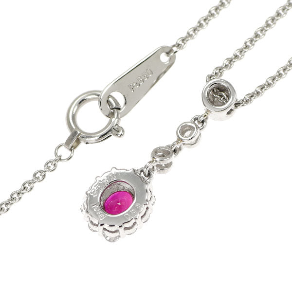 Pt900/ Pt850 ルビー ダイヤモンド ペンダントネックレス 0.38ct D0.26ct