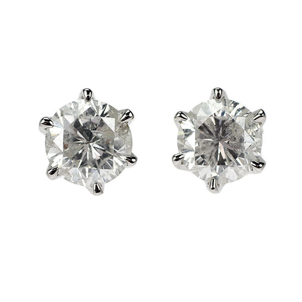 Pt900 ダイヤモンド ピアス 3.078ct