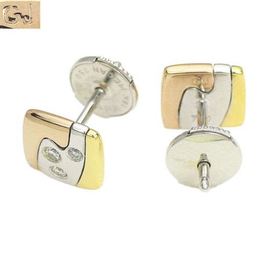 ジョージジェンセン K18YG/WG/PG ダイヤモンド ピアス フュージョン