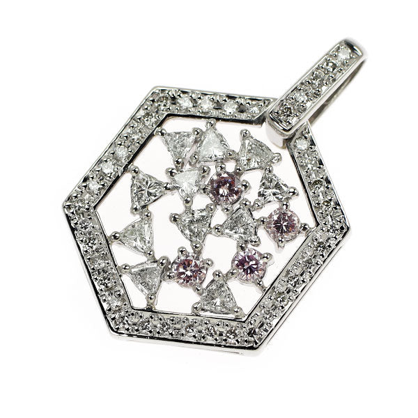 Pt900 天然ピンクダイヤモンド ペンダントトップ 0.33ct D1.09ct