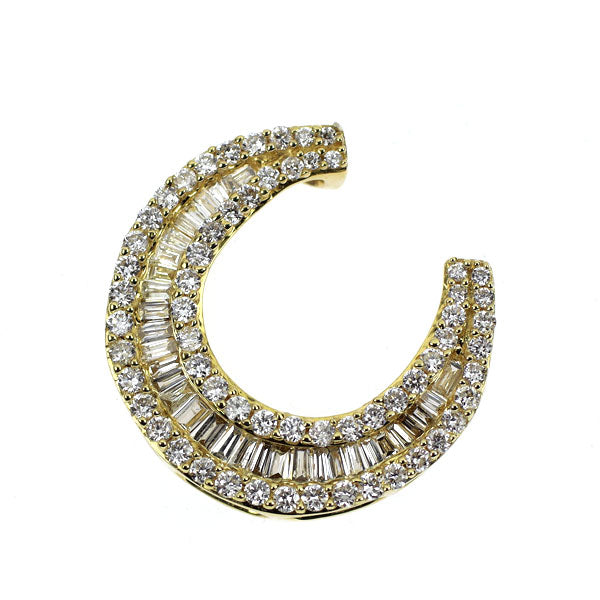 K18YG ダイヤモンド ペンダントトップ 0.50ct 馬蹄