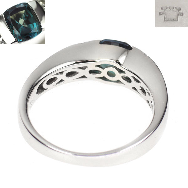 京セラ/ムーンジュエリー K18WG 再結晶アレキサンドライト ダイヤモンド リング 0.81ct D0.07ct