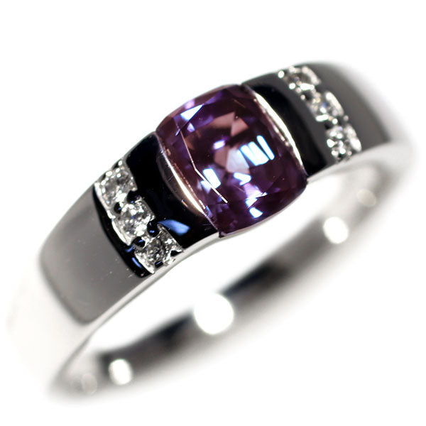 京セラ/ムーンジュエリー K18WG 再結晶アレキサンドライト ダイヤモンド リング 0.81ct D0.07ct