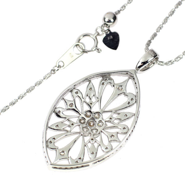 K18WG ダイヤモンド ペンダントネックレス 1.00ct アンティークレース