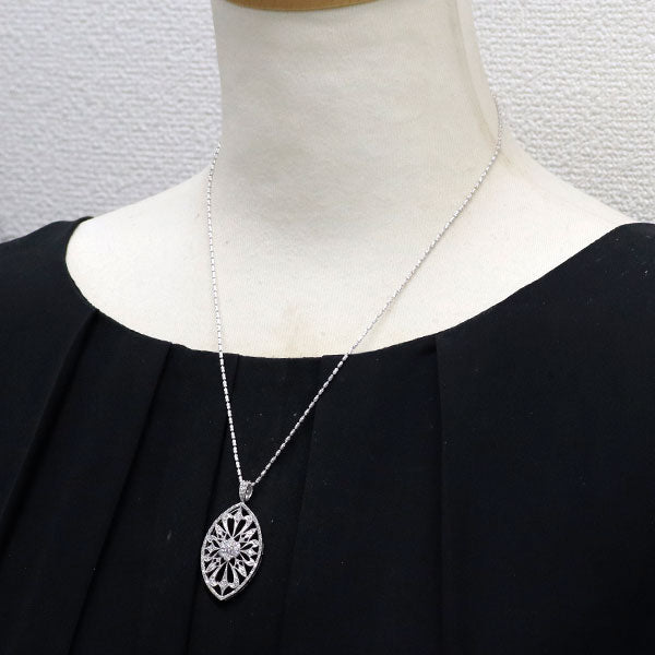 K18WG ダイヤモンド ペンダントネックレス 1.00ct アンティークレース