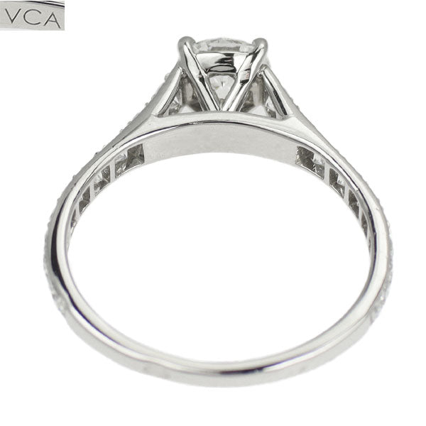 ヴァンクリーフ＆アーペル Pt950 ダイヤモンド リング 0.40ct E VVS2 3EX ロマンスソリティア 45号