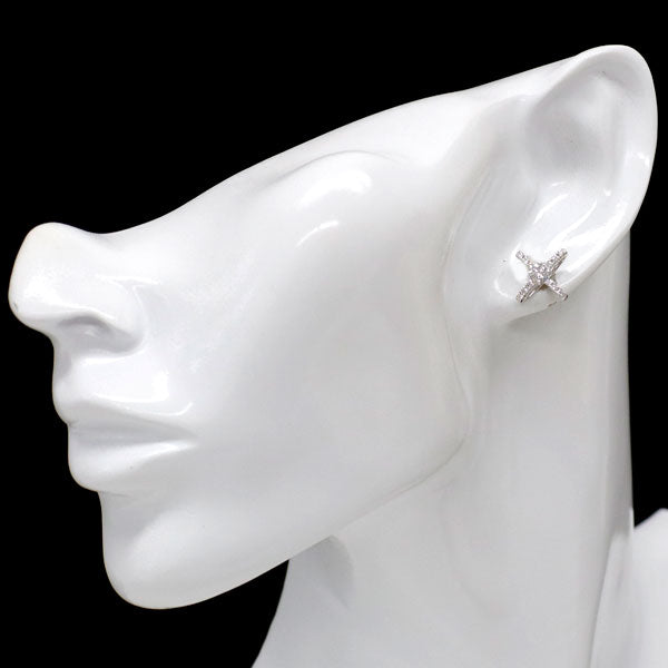 サバース K18WG ダイヤモンド ピアス 0.37ct D0.21ct キャッチ社外