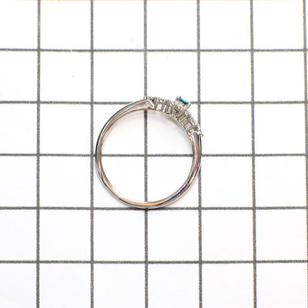 新品 Pt950 成分分析済 ブラジル産パライバ トルマリン ダイヤモンド リング 0.078ct 0.16 【エスコレ】