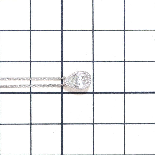 新品 Pt ペアシェイプ ダイヤモンド ペンダントネックレス 0.675ct J VS2【エスコレ】