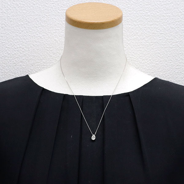 新品 Pt ペアシェイプ ダイヤモンド ペンダントネックレス 0.675ct J VS2【エスコレ】
