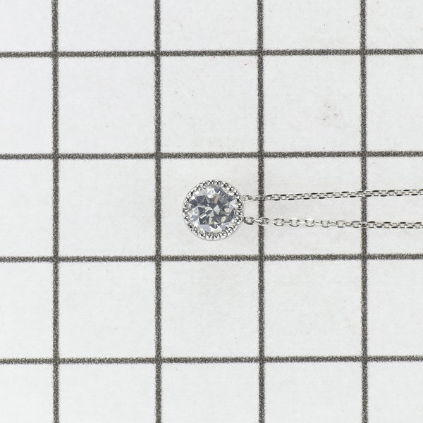 新品 Pt950/ Pt850 ダイヤモンド ペンダントネックレス 0.433ct F SI2 G 鍛造ミルグレイン【エスコレ】