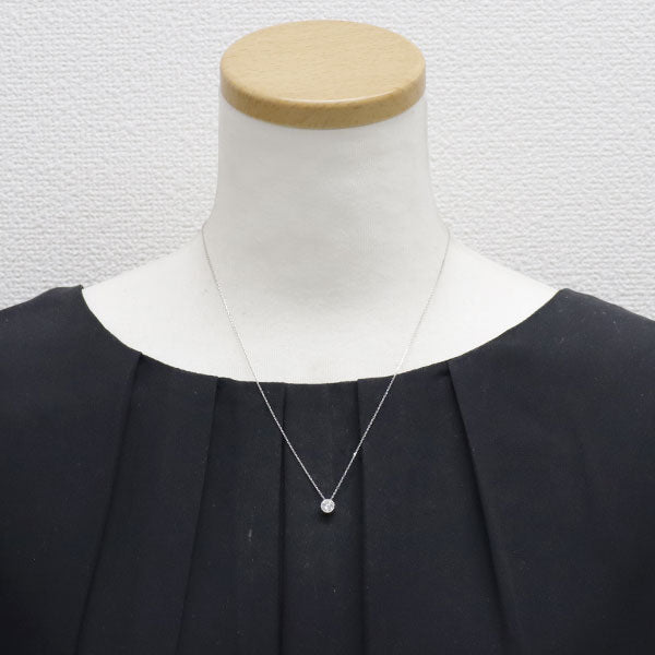 新品 Pt950/ Pt850 ダイヤモンド ペンダントネックレス 0.433ct F SI2 G 鍛造ミルグレイン【エスコレ】