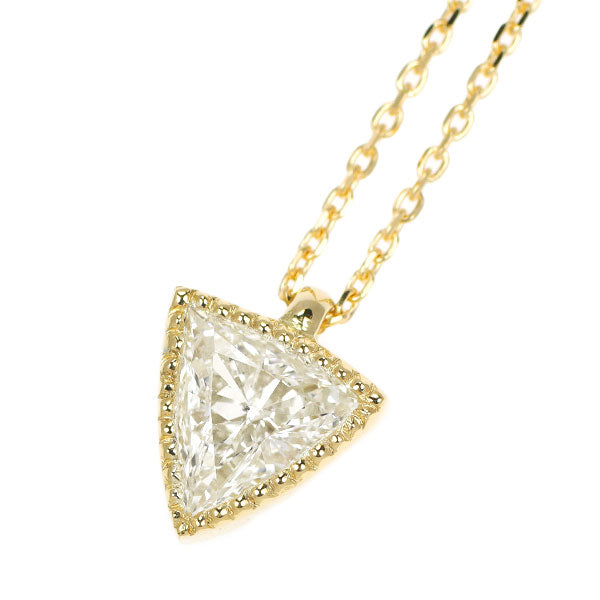 新品 K18YG トリリアントカット ダイヤモンド ペンダントネックレス 0.498ct J SI1 【エスコレ】