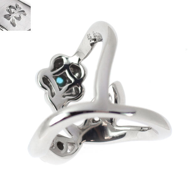 カラッチ Pt900 パライバトルマリン ダイヤモンド リング 0.01ct D0.02ct フラワー
