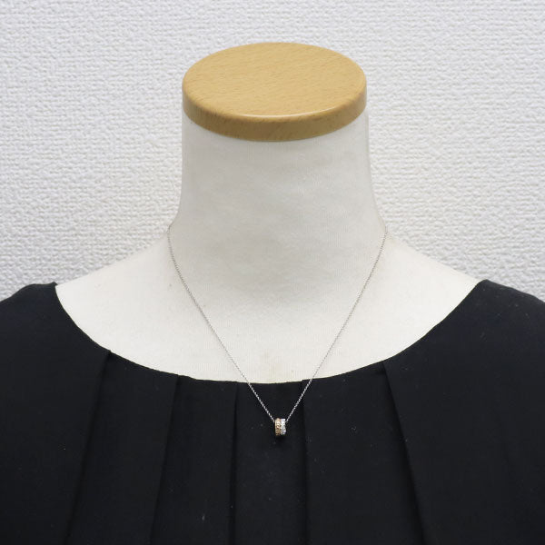 スタージュエリー K18WG/PG ダイヤモンド ペンダントネックレス 0.12ct