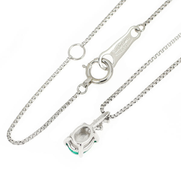 Pt950/ Pt850 エメラルド キャッツアイ ダイヤモンド ペンダントネックレス 0.30ct D0.02ct