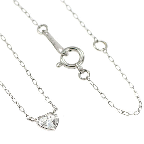 Pt850 ハートシェイプ ダイヤモンド ペンダントネックレス 0.14ct