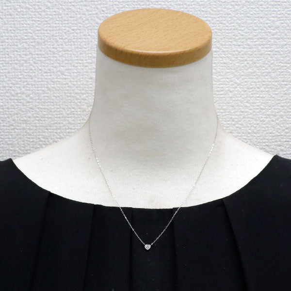 Pt850 ハートシェイプ ダイヤモンド ペンダントネックレス 0.14ct