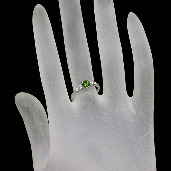 希少 Pt950 デマントイドガーネット ダイヤモンド リング 0.38ct D0.16ct