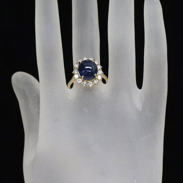 K18YG サファイア ダイヤモンド リング 5.06ct D0.98ct