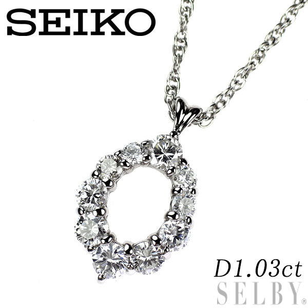 セイコー Pt ダイヤモンド ペンダントネックレス 1.03ct