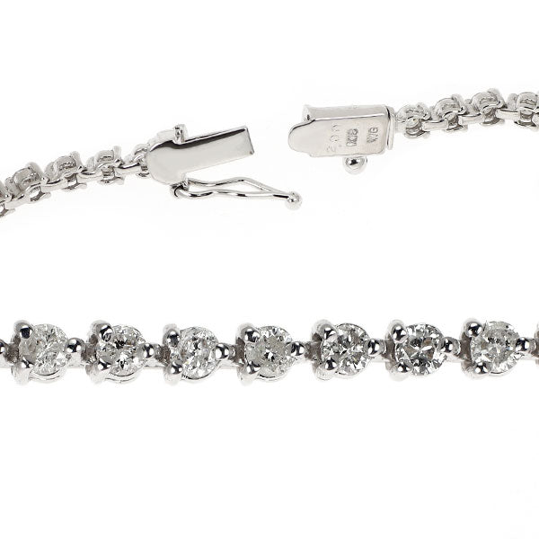 K18WG ダイヤモンド ブレスレット 2.00ct テニス