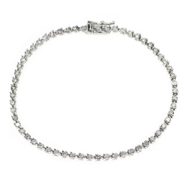 K18WG ダイヤモンド ブレスレット 2.00ct テニス