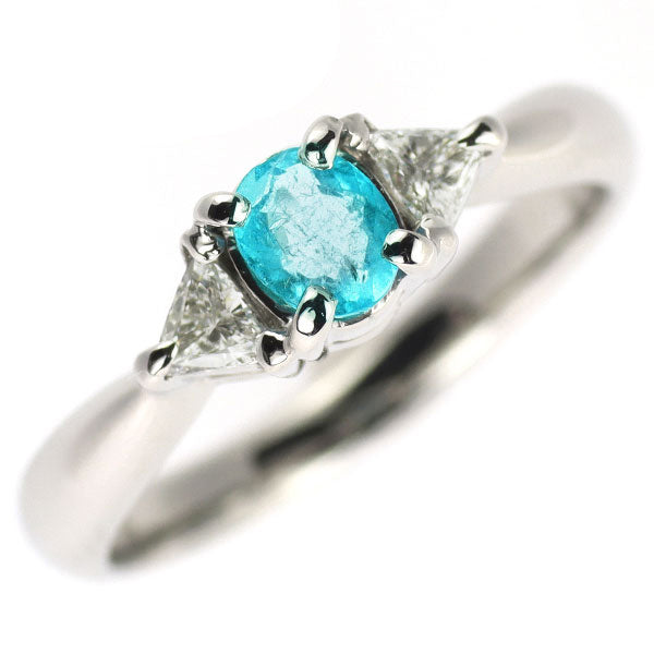 Pt900 パライバトルマリン ダイヤモンド リング 0.298ct D0.131ct