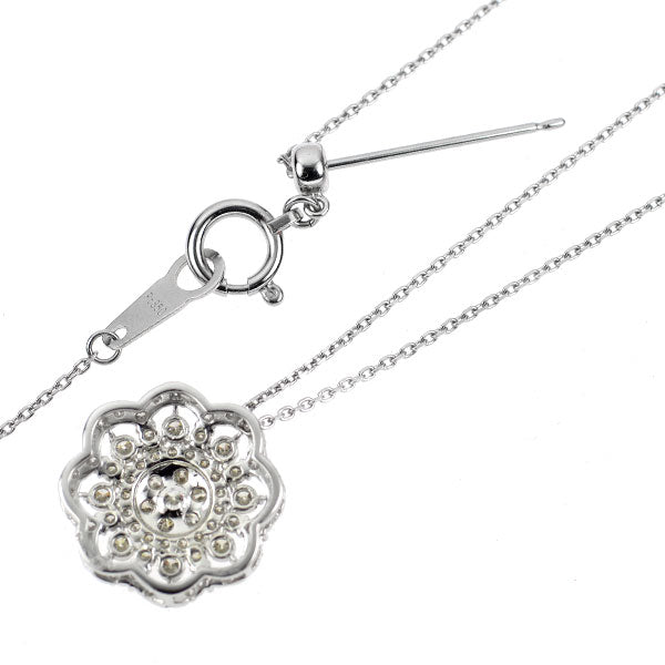 Pt900/Pt850 ダイヤモンド ペンダントネックレス 0.50ct フラワー  