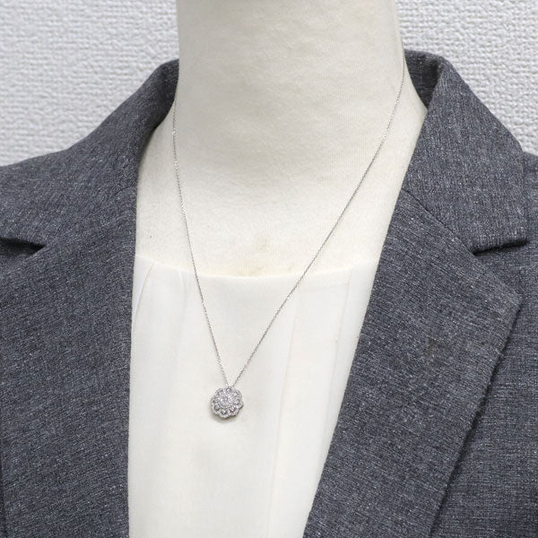 Pt900/Pt850 ダイヤモンド ペンダントネックレス 0.50ct フラワー  