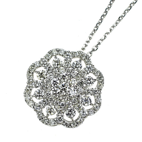 Pt900/Pt850 ダイヤモンド ペンダントネックレス 0.50ct フラワー  