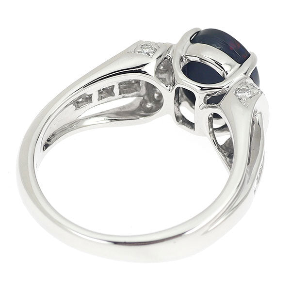 Pt900 ブラックオパール ダイヤモンド リング 1.23ct D0.34ct