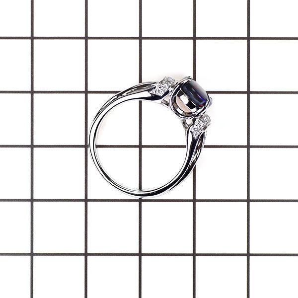 Pt900 ブラックオパール ダイヤモンド リング 1.23ct D0.34ct