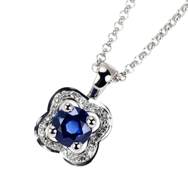モーブッサン K18WG サファイア ダイヤモンド ペンダントネックレス チャンスオブラブ